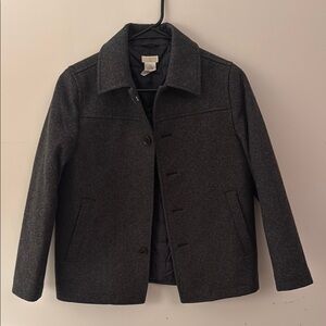 Jcrew Youth Charcoal Gray Wool Blend Coat - Size 10